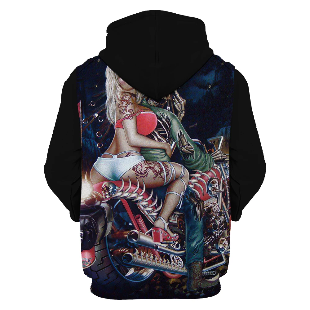 Showtly Horro Skull Mens Hoodies Jack Skellington Halloween Costumes Casual Anti Social Club Man Streetwear
