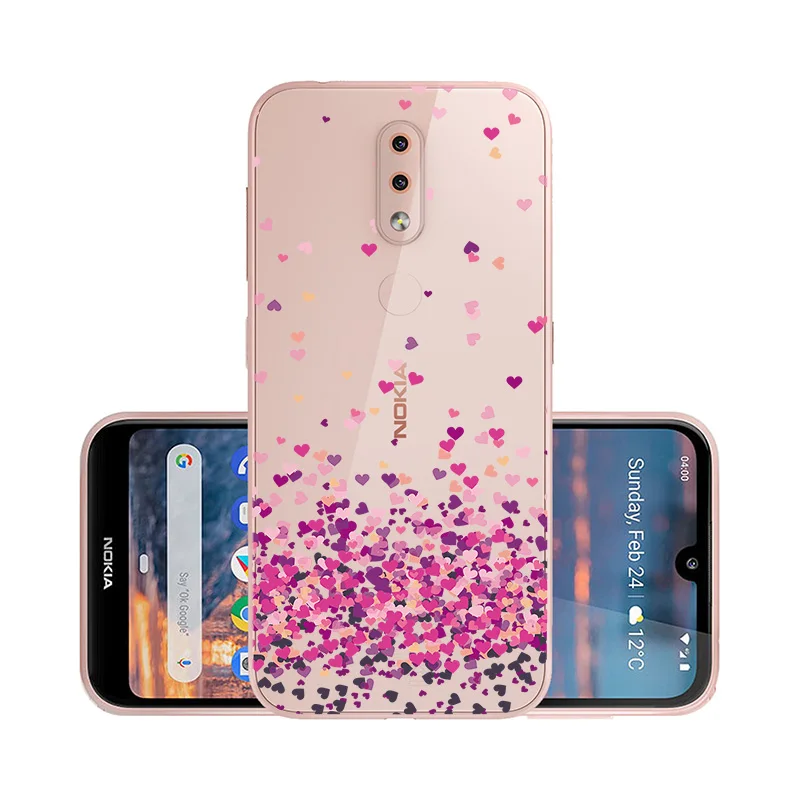 W004 Прозрачный чехол для nokia 4,2 3,2 2,2 чехол мягкий силиконовый DIY окрашенный Funda для nokia X71 чехол Coque Bumper nokia 3,2 nokia 4,2 - Цвет: W004