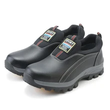 Нескользящая Рабочая обувь для мужчин; нескользящая Водонепроницаемая рабочая обувь из воловьей кожи со стальными пальцами