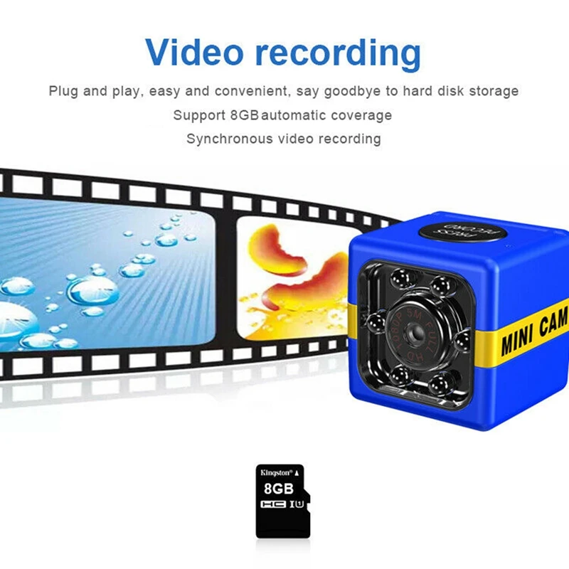 HD Mini Camera with 8GTF Card IP Small Cam 1080P Sensor Night Vision Camcorder Micro-Video Camera DVR DV Motion Recorder Camcord