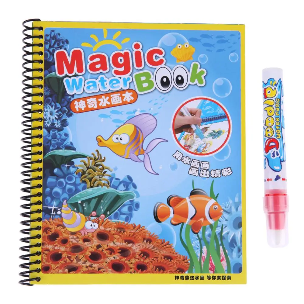 Повторное использование воды Волшебная книга для рисования набор книга-раскраска с волшебной каракули ручка образование живопись доска Juguetes для детей игрушки для рисования