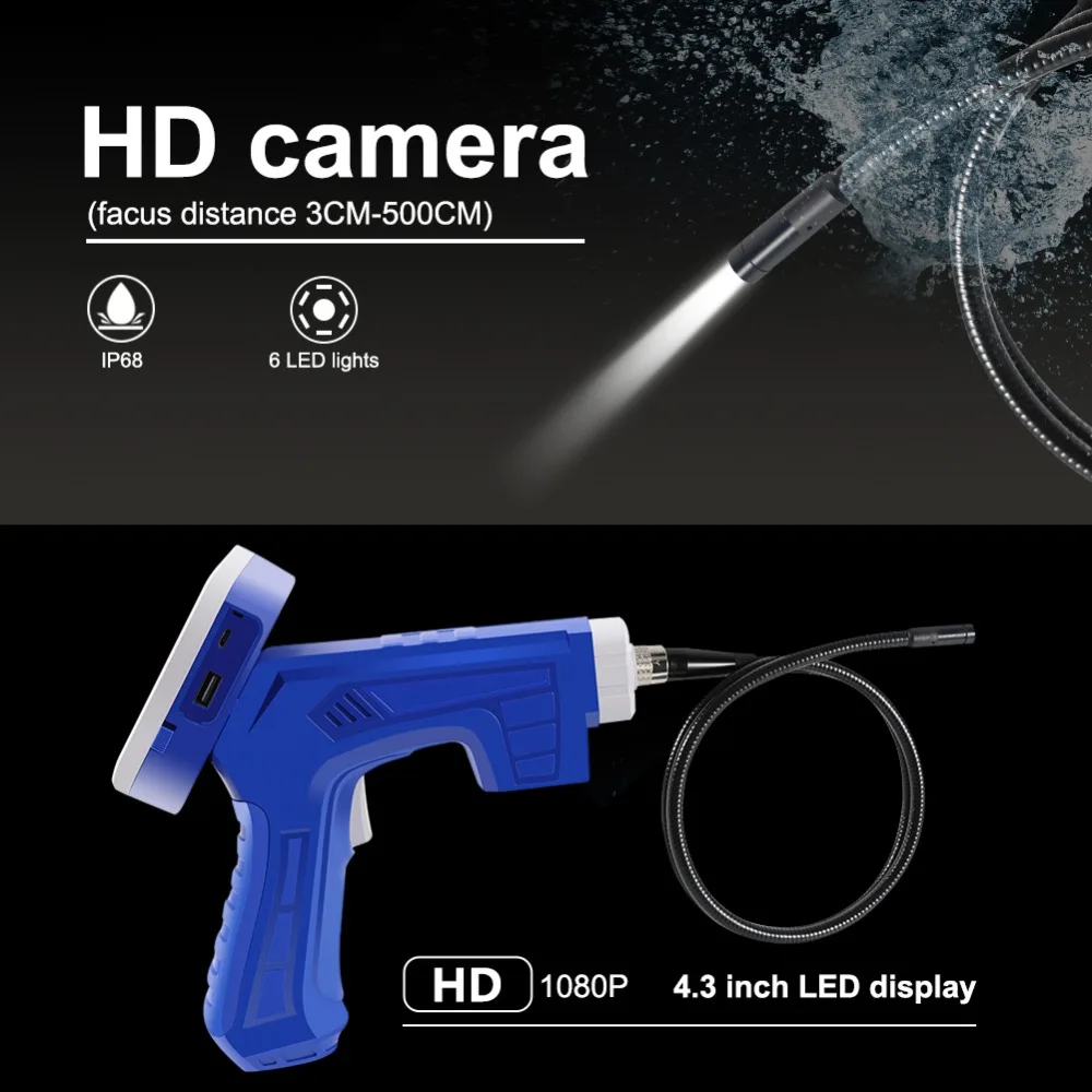 8 мм бороскоп автомобильный Кондиционер очиститель 2MP HD промышленный эндоскоп 4," экран микро видео инспекционная камера для ремонта инструмента
