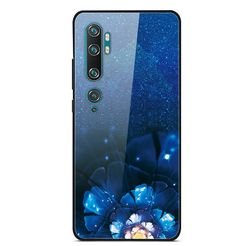 Закаленное стекло чехол для Xiaomi mi Note 10 Pro чехол цветной Жесткий PC задняя крышка для Xiaomi mi Note 10 чехол mi Note10 бампер