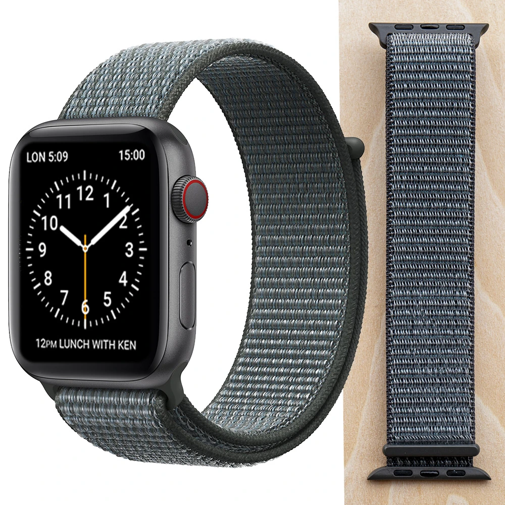 Storm Gray Высококачественный нейлоновый спортивный ремешок для Apple Watch Series 5 4 3 2 1, мягкий дышащий тканый ремешок 44 мм iwatch 38 мм 40 мм - Цвет ремешка: Storm Gray