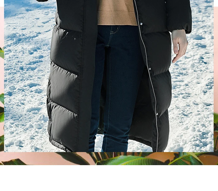 SEMIR, Зимний пуховик для женщин, длинный параграф, выше колена, свободный, толстый, длинный, с капюшоном, теплое зимнее пальто для женщин