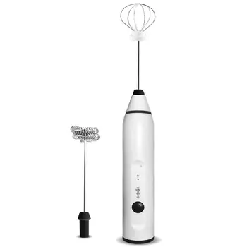 

Milk Frother USB Electric Handheld Foam Coffee Machine with 2 Stainless Steel Spring Eggbeater Powerful Electric Milk Frother