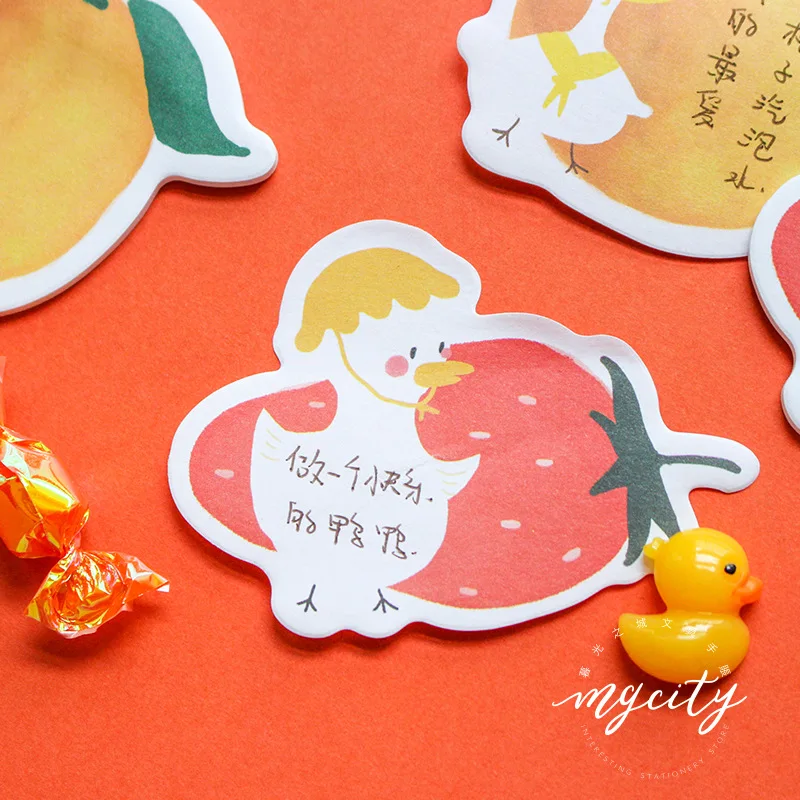 30 страниц/упаковка Kawaii фрукты и животные Кот утка свинья стикер для заметок коврик школьный офис поставка блокнот для учебы канцелярские принадлежности