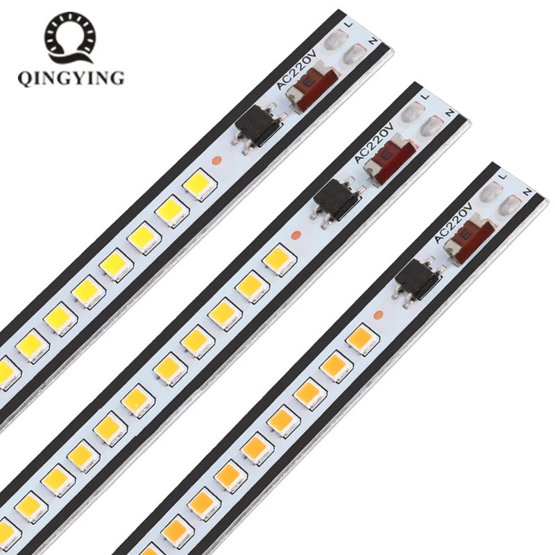 

5-20pcs AC220V LED Bar Light 20/30/40/50cm Warm / White Red Green Blue High Brightness SMD 2835 LED Rigid Strip 12Leds 72Leds