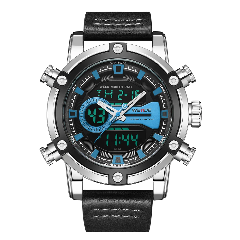 WH9603-10C WEIDE часы европейские роскошные мужские спортивные Бизнес Кварцевые move Мужские t аналоговые lcd Цифровые Автоматические часы с датой и будильником мужские часы - Цвет: WH9603-10C