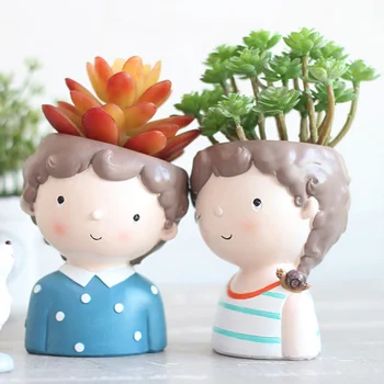 

Juvenile Model Succulent Planter Pot Mini Bonsai Cactus Flower Pot Creative Handicraft Kawaii Shape Desktop Decor Flower Pots