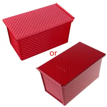 

Nonstick Loaf Pan Aluminum Alloy Toast Mold with Lid Cover Corrugated Bread Make X4YD