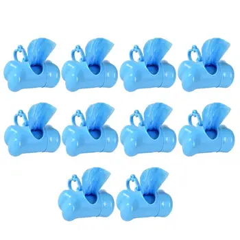 

10 Pcs Pet Dog Poop Bag Garbage Set Eco-Friendly Portable Lightweight Pet Disposable Bags with Containers Pet Cleaning Tool