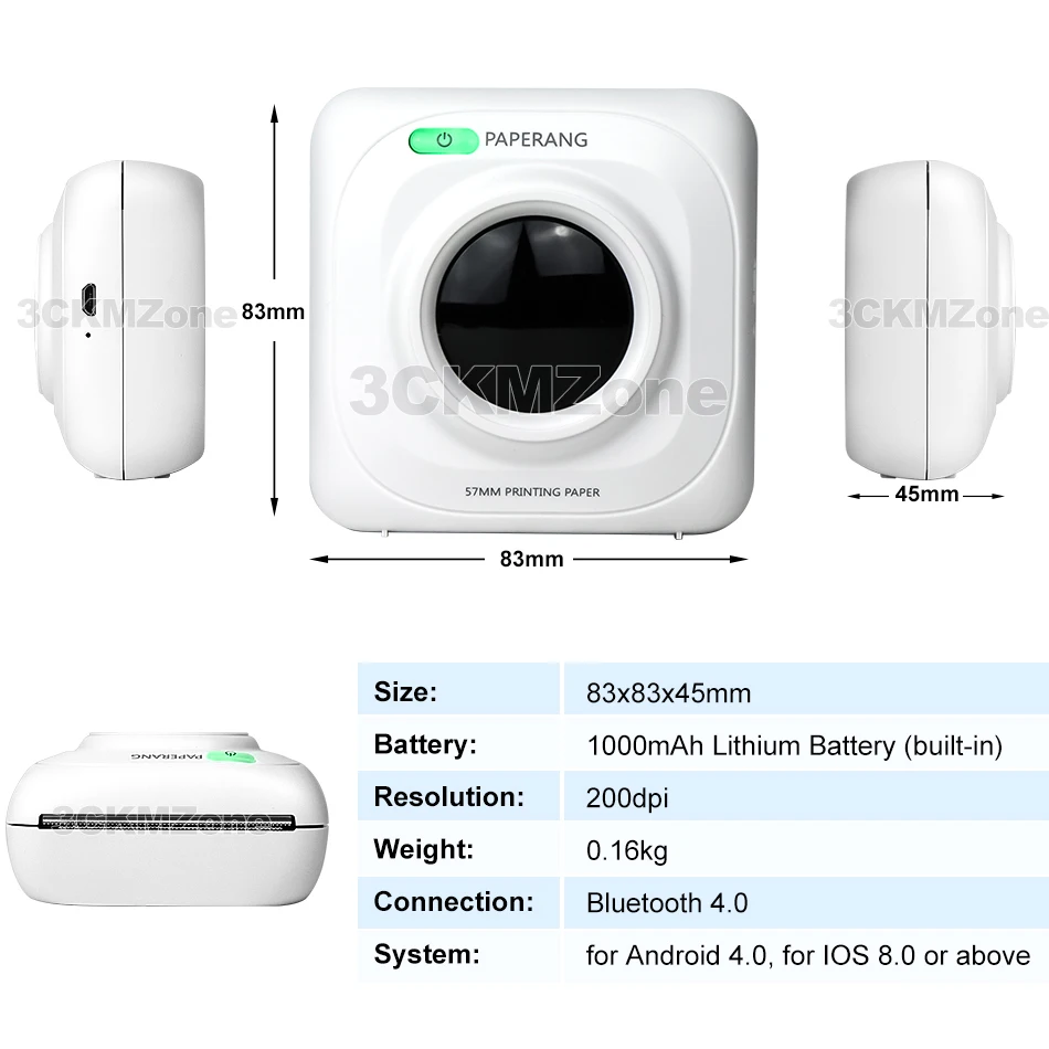 Карманный принтер PAPERANG P1 Mini Bluetooth 4 0 карманный для фотографий и телефонов под