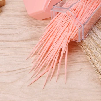 

200Pcs Double Head Interdental Brush Toothpick With Hexagon Box Dental Oral Care