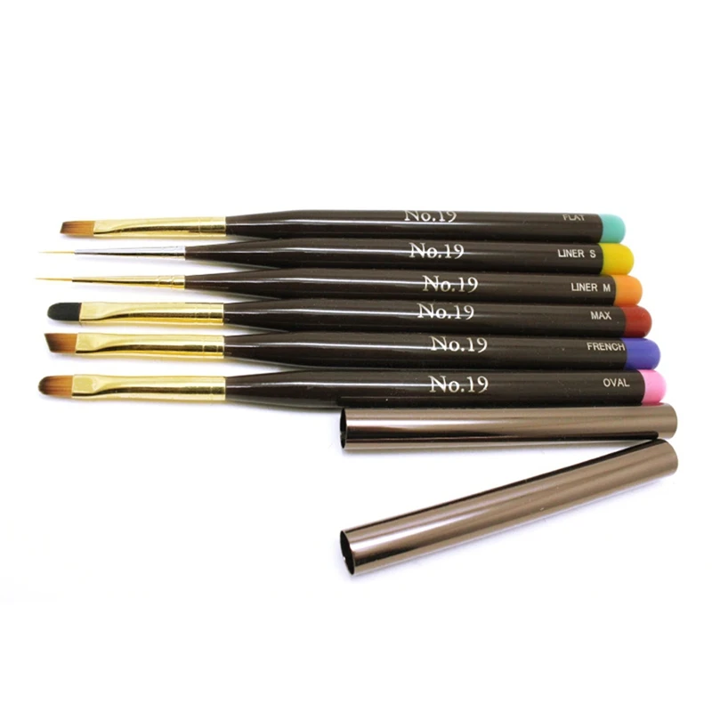 1Pc French Nail Brush Half Moon Acrylic UV Gel Drawing Painting Pen Black Green Silver Handle Nail Art Design Tool