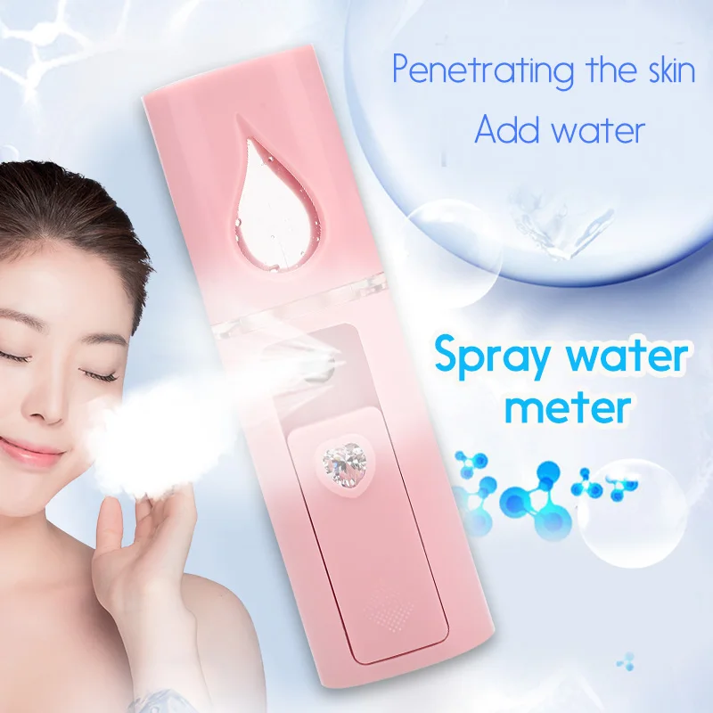 

Aroma Diffuser Humidifier Face Sprayer ABS Pink Mini Fashion Replenish Water Facial Tools Mist Body