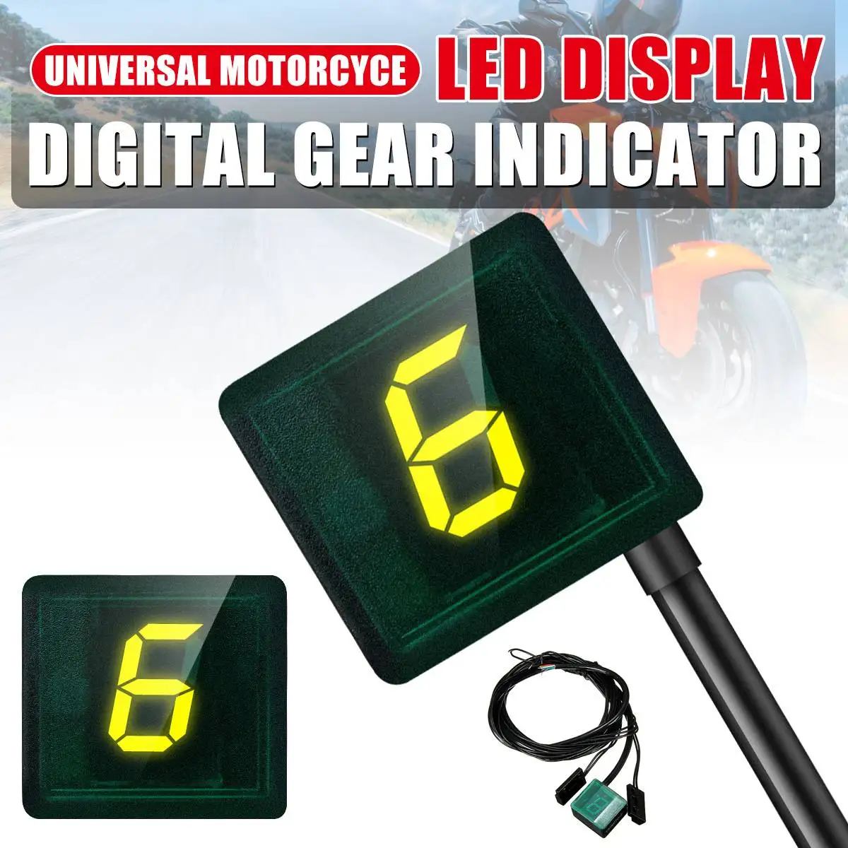 6SpeedUniversalMotorcycleMotorbikeDigitalGearIndicatorLED