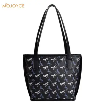 

Fashion Horse Pattern Shoulder Top-handle Bag PU Leather Women Casual Portable Shopping Travel Handbag