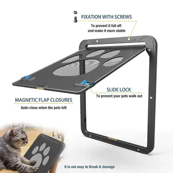 

Dog Footprint Pattern Pet Cat Door Window Door Screen Doggie Flap Safe Pet Supplies