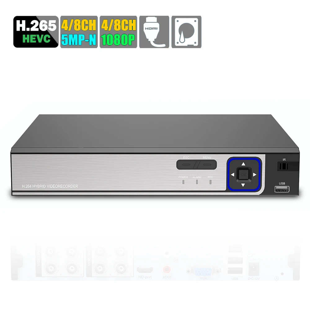 Камера видеонаблюдения 6 в 1 H.2654MP 5 Мп гибридный видеорегистратор 5MP-N AHD DVR NVR XVR 8