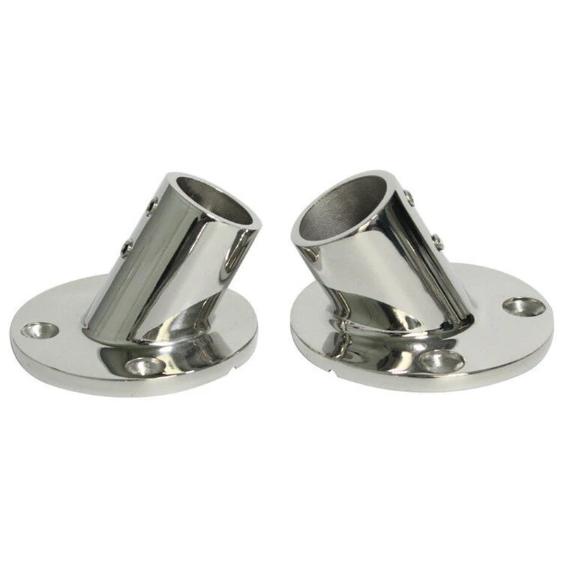 2X Boat Hand Rail Fitting Stainless Steel 7/8 inch 22Mm Pipe 60 Degree Round Base | Автомобили и мотоциклы