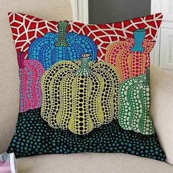 

Modern Dot Art Yayoi Kusama Pumpkin Art Cotton Linen Sofa Pillow Cover