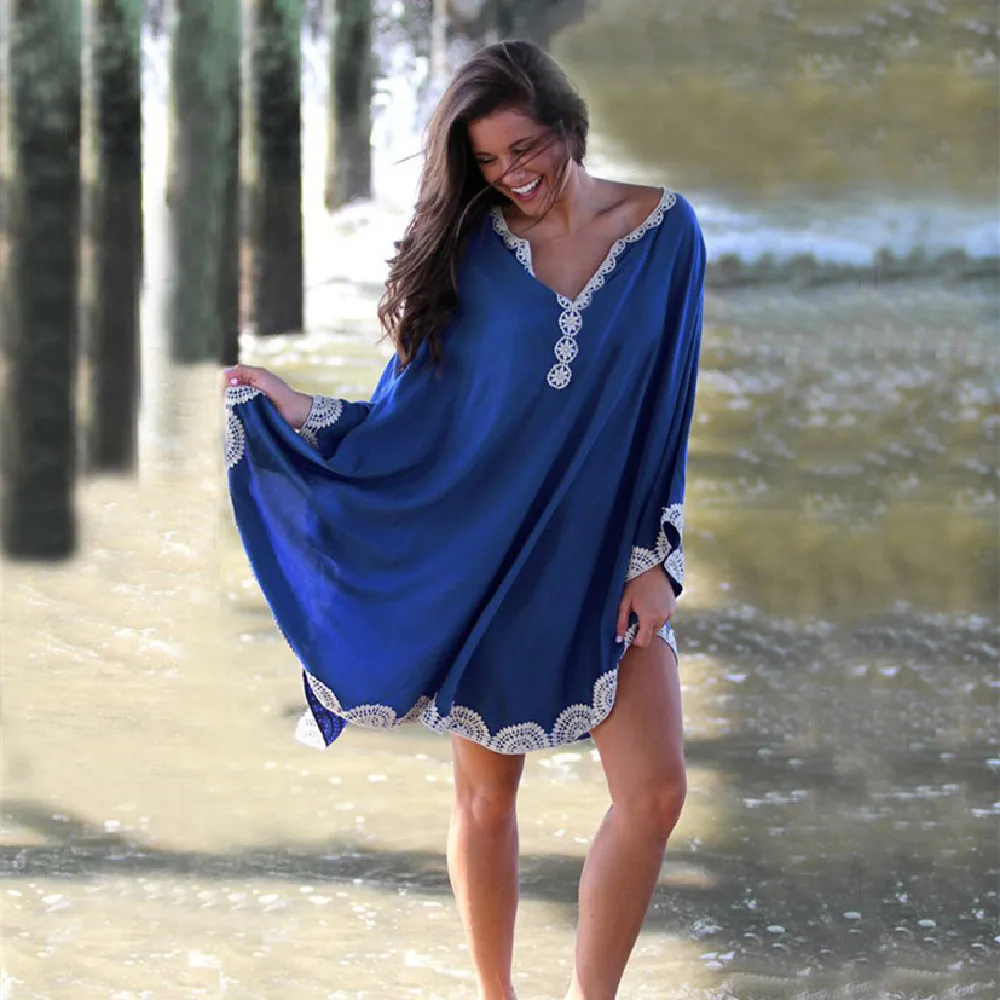 Abito da spiaggia lungo in cotone copricostume da spiaggia per donna Pareo  de Plage costume da bagno coprire sarong da spiaggia costumi da bagno  Kaftan Beach # Q668|Cover-up| - AliExpress