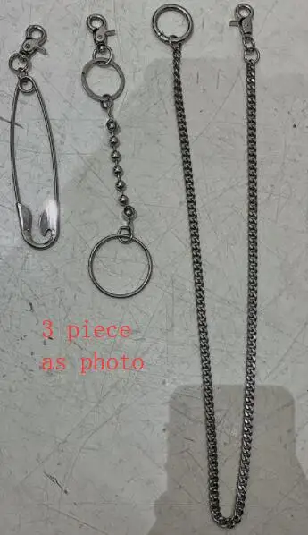 chain as photo 3 Харадзюку Корейская уличная панк кольцо цепочка булавка металл хип хоп рваные полые хлопковые спортивные штаны для женщин свободный спортивный костюм брюки для мужчин - Цвет: chain as photo 3
