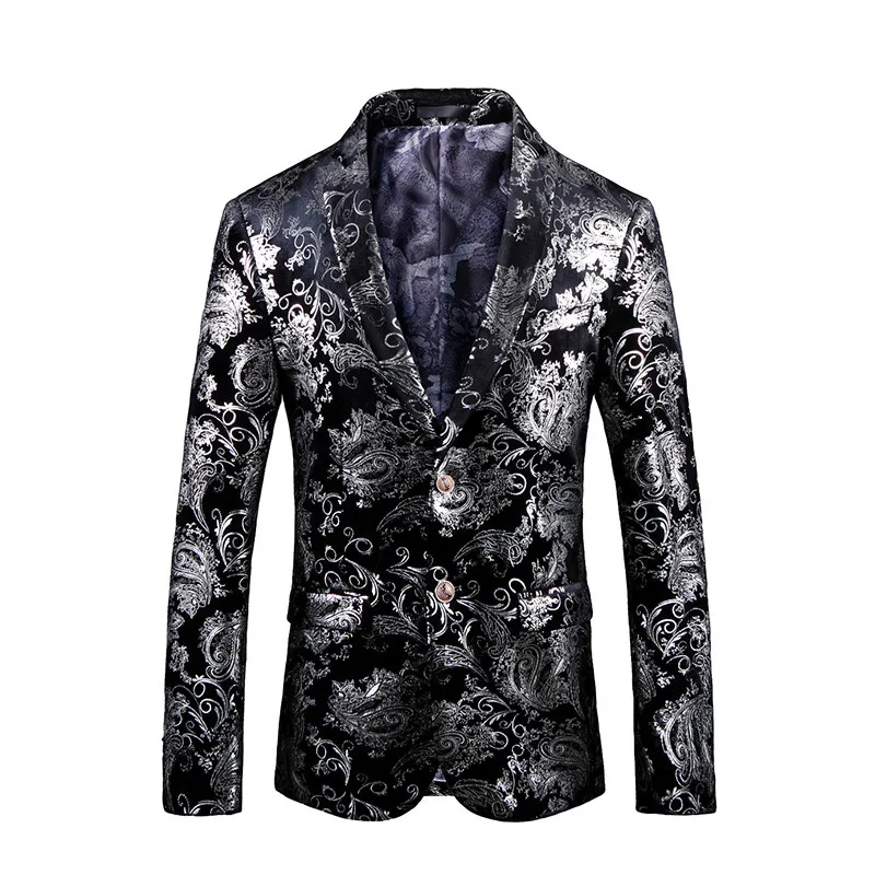 

Nice Nice White Button Male Fashion And Blazer Party Overcoat Jackets Print Suit Single Casual Performance 3d Show Black