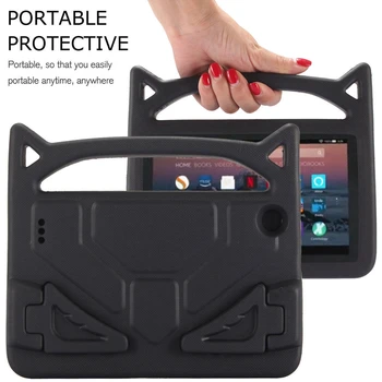 

Handle Safe Children Durable Dustproof Anti Fall Shockproof EVA Tablet Stand Cute Protective Cover For Amazon Kindle Fire 7