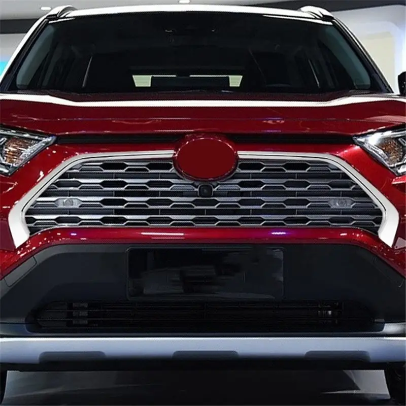 WELKINRY автомобильный чехол для Toyota RAV4 ABS Хром Передняя решетка воздухозаборника отделка