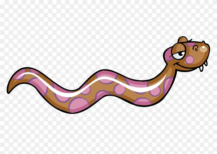 蛇爬行动物动画剪辑艺术-粉红卡通蛇