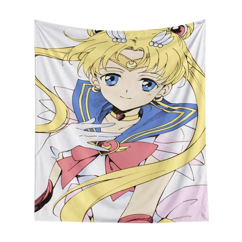 Anime Sailor Moon Cat Girl Tapestry Wall Hanging Decor Retro Printed Home Decor Hanging Living Printing Wall Tapestry - Цвет: Style 1