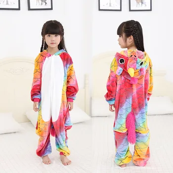 

New autumn and winter children's one-piece pajamas Tianma cartoon one-piece animal warm pajamas bathrobes family party stage