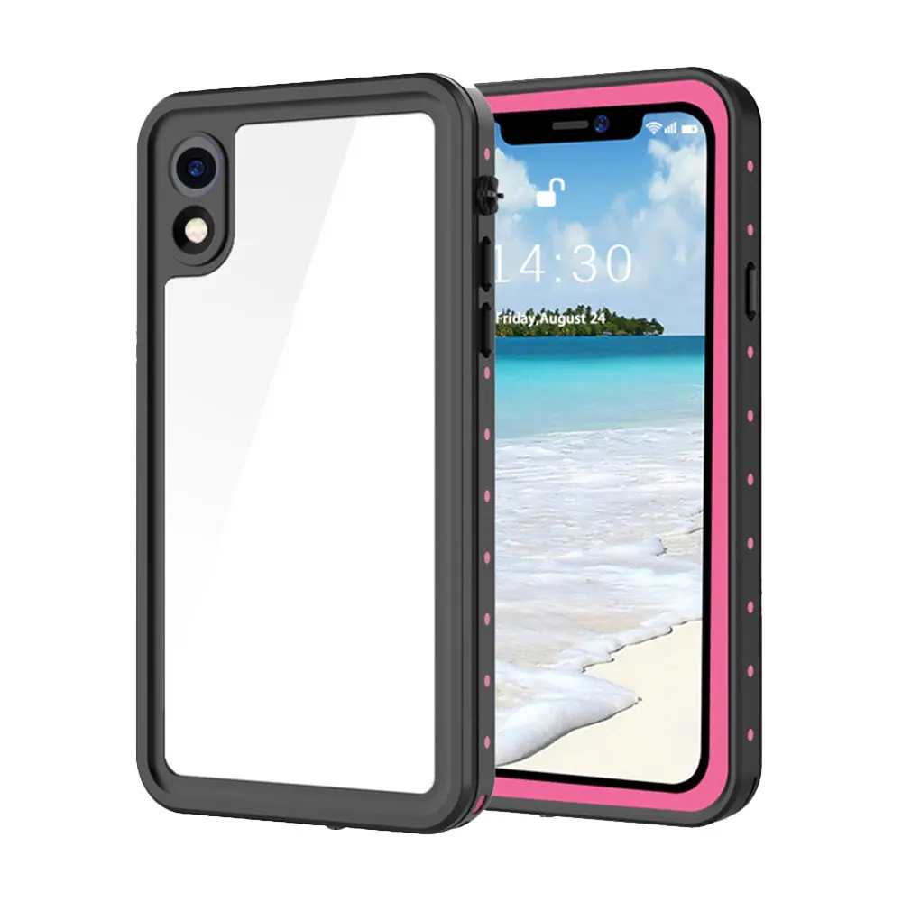 Pink Водонепроницаемый чехол для iPhone X XS XR, Прозрачный ударопрочный чехол из ТПУ для мобильного телефона, высококачественный чехол для iPhone X S Max - Цвет: Pink