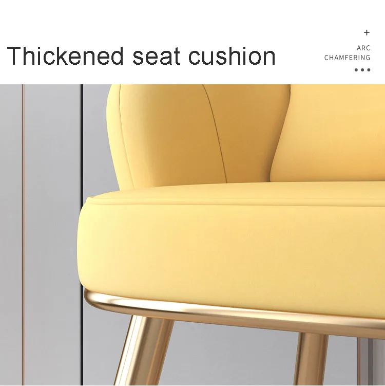 Light Luxury Dinning Chair Bedroom Backrest Fabric Living Room Makeup Chair Golden Foot Bedroom Chairs For Home Decoration