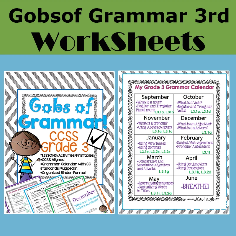 gobs of grammar 3rd grade no prep pacing guide whiteboard activities worksheets english language arts grammar fdf file aliexpress