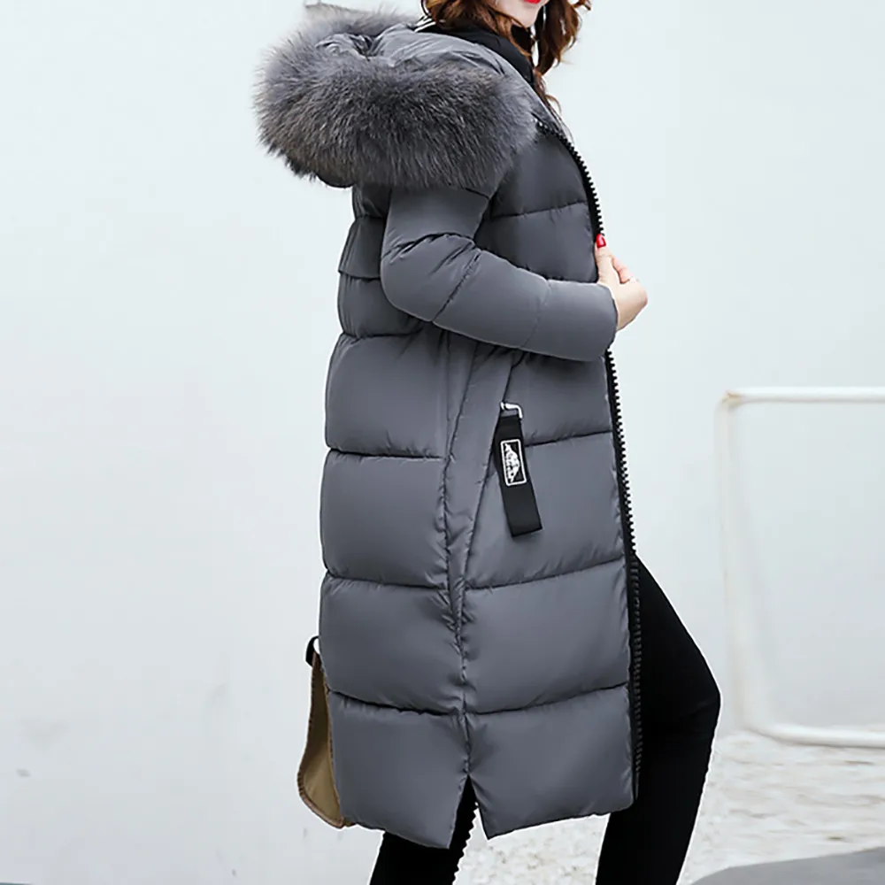 Женское однотонное повседневное плотное зимнее тонкое пуховое пальто Lammy