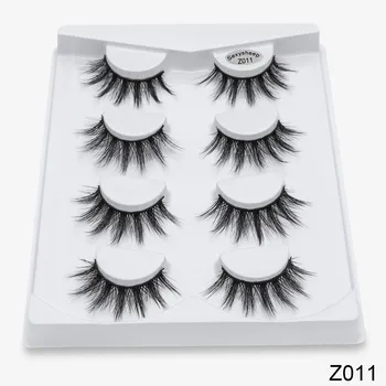 

SEXYSHEEP 4 Pairs 3D Fake Eyelashes 100% Cruelty Free Lashes Fluffy Wispy Handmade Eyelashes Eyelash Extension For Beauty