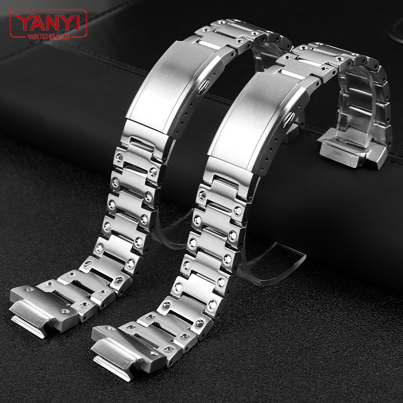 Stainless Steel Watchband for casio gshock GW-M5610 DW5600 GW-5000 G-5600 GA2100 GM5600 GM2100 watch band solid steel strap