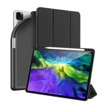 

For Apple iPad Pro 12.9" 2020 Trifold PU Leather Shockproof Flip Case with Smart Sleep/Two-way Stand for iPad Pro 11" 2020 Case