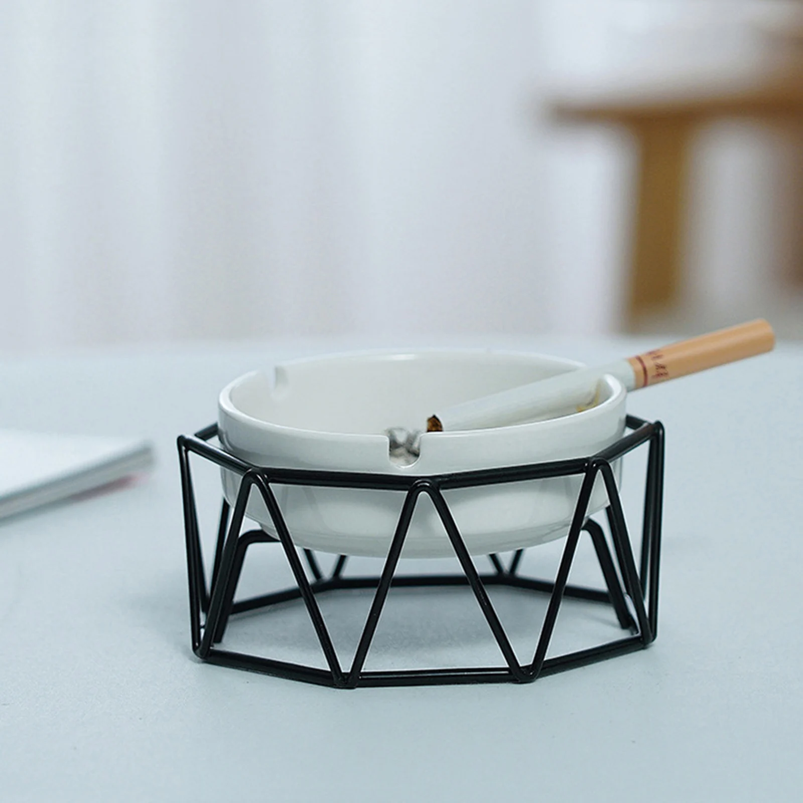 Ceramic Ashtray Hollow Out Ash Tray Ascherbecher Desktop Decor for Home Office Car Golden Black s ceramic ashtray