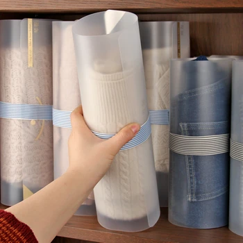 

Japan 10pcs Clothes Storage Artifact Quick Lazy Folding Board Shirt Clothes T-shirt Wardrobe Storage Folder Dust-proof Storage
