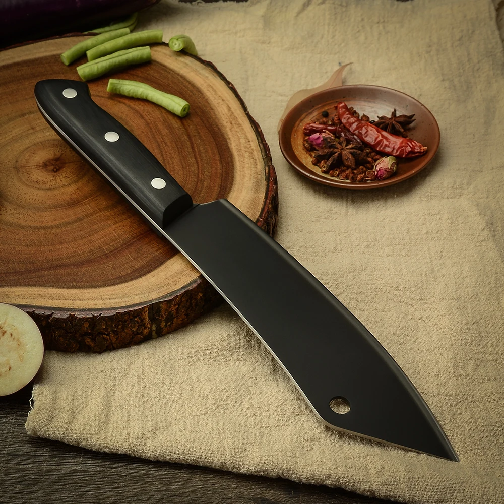 8 Inch Slicing Chef Knife High Carbon Meat Cleaver Butcher Kitchen Cutting Knives With Full Tang Handle | Дом и сад