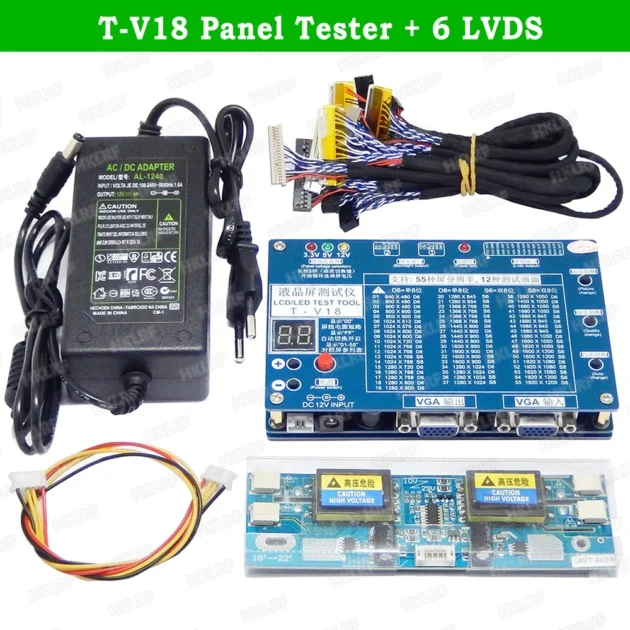 Ноутбук ТВ/lcd/светодиодный тестовый инструмент Панель Тест er T-V18 поддержка 7-84 дюймов LVDS экран+ 14 шт. экран Линия поддержка s 55 экран s T-V18 - Цвет: T-V18 With 6 LVDS