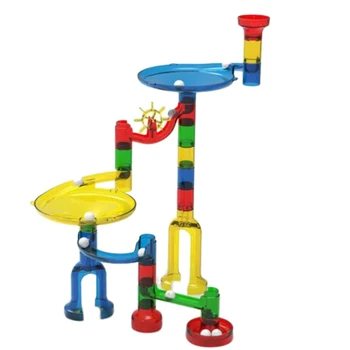 

Creative DIY Marble Race Run Maze Balls Track Blocks Assembly House Construction Building Bricks Toy Building Blocks