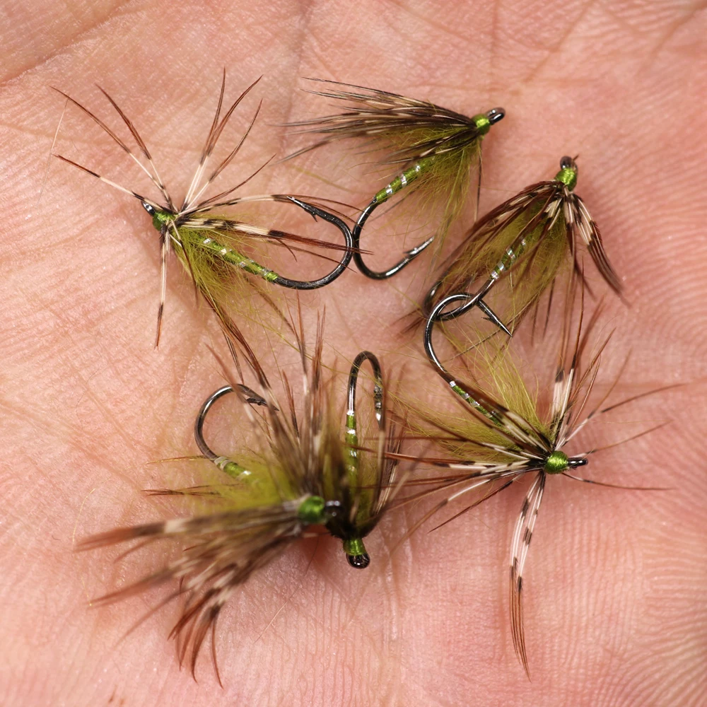 ICERIO 6 шт. мягкие Hackle Wet Fly Tenkara Nymph крючок для завязывания мух форель Рыбалка муха приманки#12
