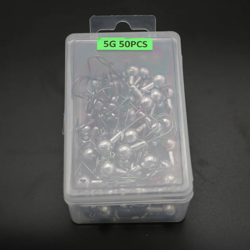 5g 50pcs 50 шт., свинцовая головка, колючий крючок, 1,5 г/2 г/3,5 г/5 г/7 г/10 г/14 г, приманка, крючки для мягкой приманки, рыболовные снасти, Anzuelos De Pesca, аксессуары - Цвет: 5g 50pcs
