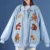 Autumn Women Bomber Jacket Casual Fashion Loose Spliced Embroidery Corduroy Cartoon Bear Paste Cloth Vintage Basic Coat Female