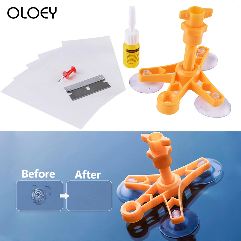 

Windshield Repair Kit DIY Car Window Glass Scratch Crack Restore Repair Tool Motorcycle Window Screen Polishing Resin Sealer Set